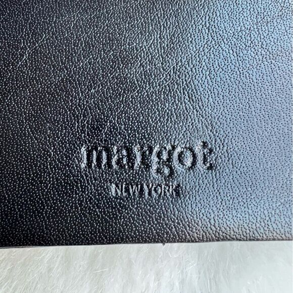MARGOT NY Black Fold-over Leather Wallet - Picture 3 of 10